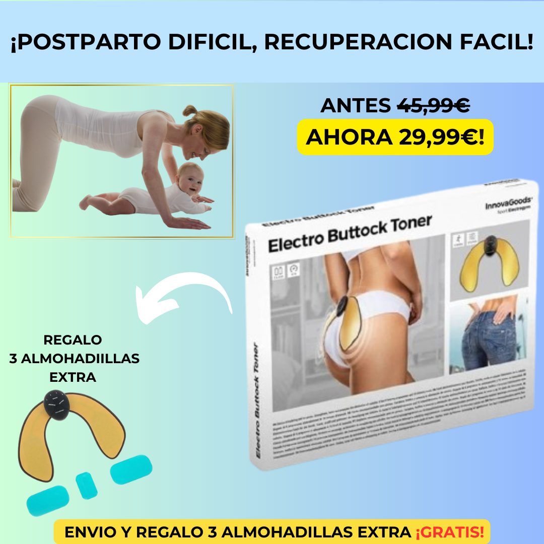 Electro Estimulador de Glúteos y Piernas + Regalo 3 Almohadillas Extra ¡GRATIS!