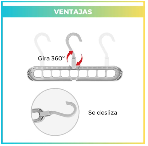 Pack 3 Perchas Múltiples REGALO 2 Perchas Extra ¡GRATIS!