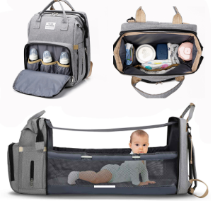 Mochila con Cuna y Cambiador. "MochiCuna" + 2 Ganchos Carrito ¡GRATIS!